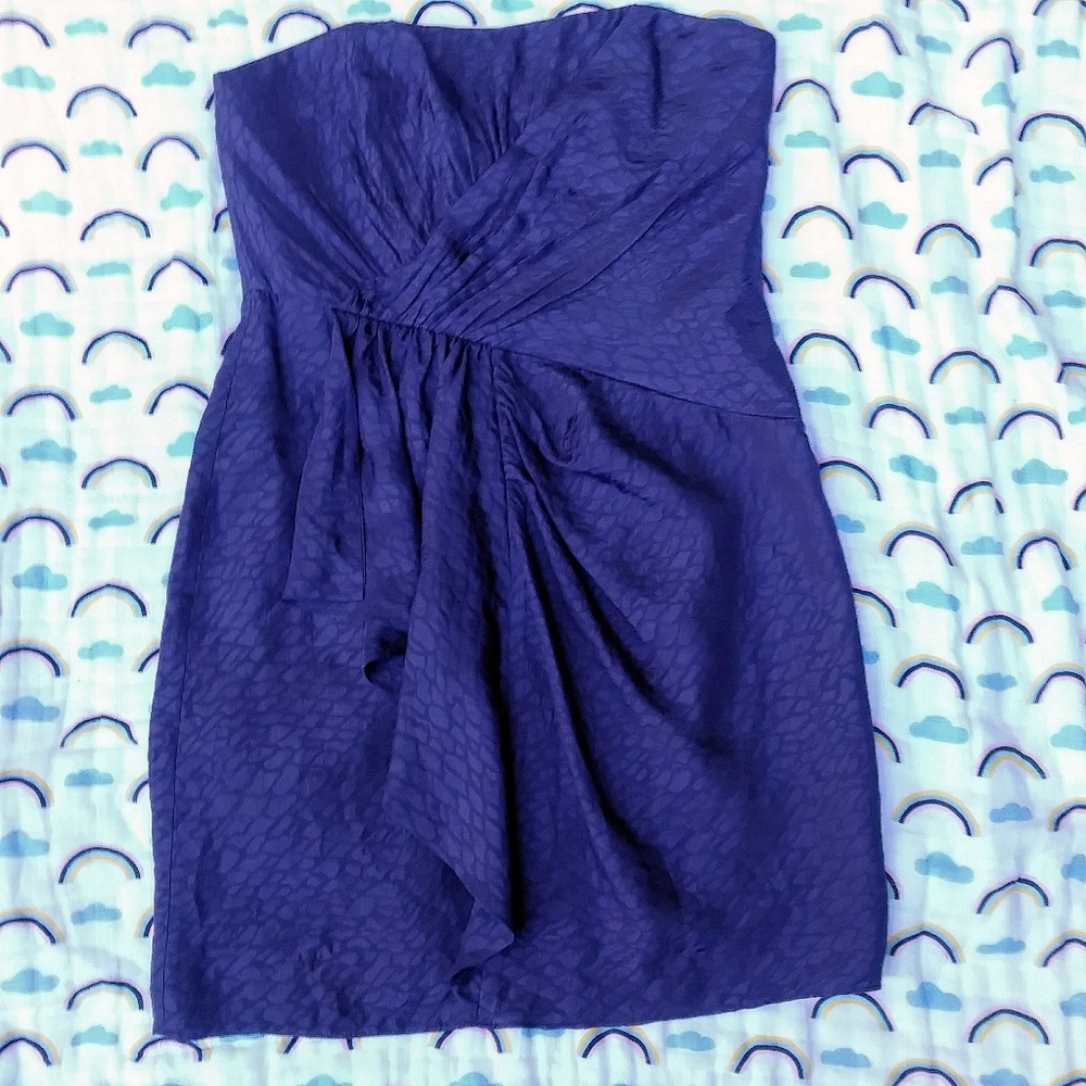 6)Shoshanna 100% Silk Draped Cocktail Mini Dress